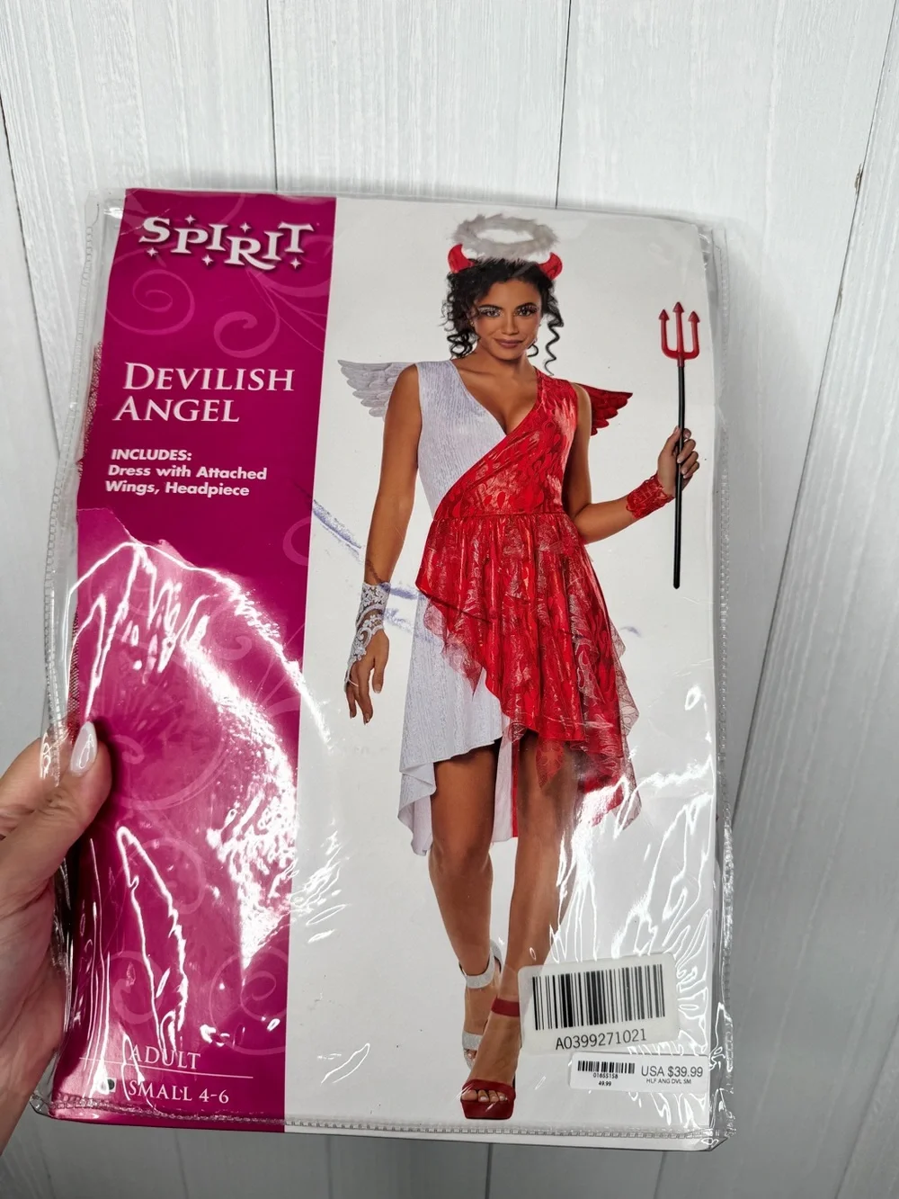 Spirit Halloween Adult Devilish Angel Costume with Wings - Picture 2 of 10